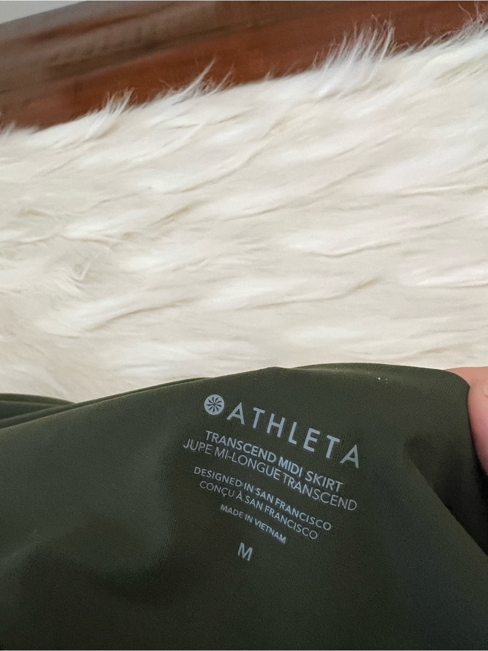 Athleta Transcend Midi Skirt Olive Green High Waisted Soft Stretch Size Medium - Picture 4 of 4